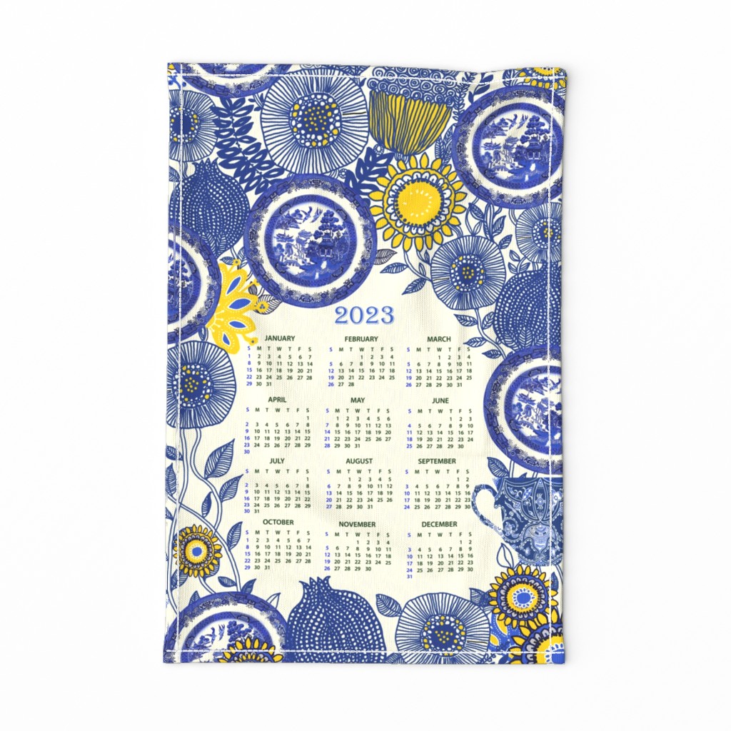 2023 Vintage Blue Willow Calendar