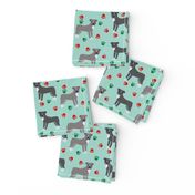 Pitbull fabric cute paws blue