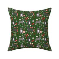 Pitbull Christmas fabric candy canes snowflakes presents green