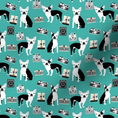 boston terrier camera fabric vintage cameras and dogs design