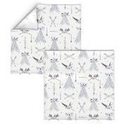 Teepee and Arrows in Purple and Grey