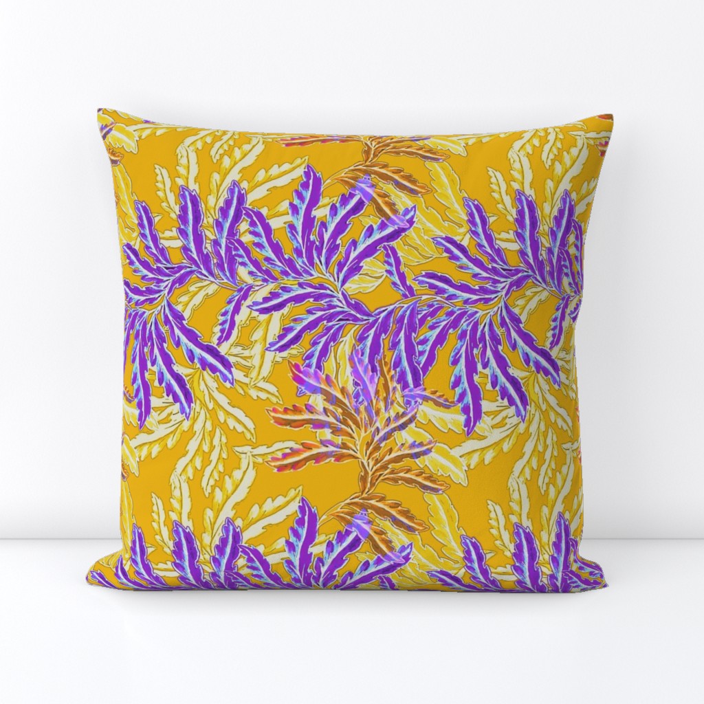 Vintage Fern in purple and yellow