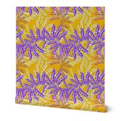 Vintage Fern in purple and yellow