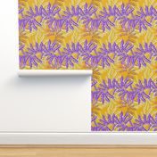 Vintage Fern in purple and yellow