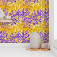 Vintage Fern in purple and yellow