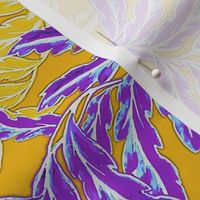 Vintage Fern in purple and yellow