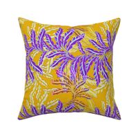 Vintage Fern in purple and yellow