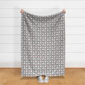 japanese spitz and sushi fabric cute dog and sushi design - grey