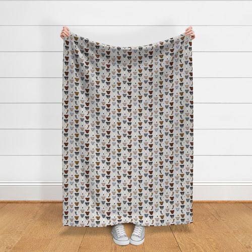 pitbull heads fabric pitbull terrier dog fabrics - light grey