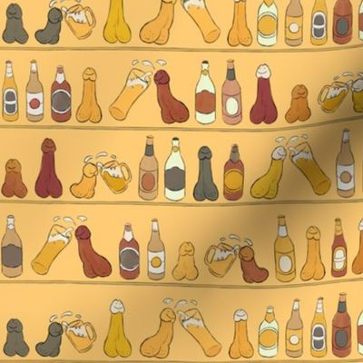 Cheers (Penis Beer Celebration) - Egyptian Wall Painting