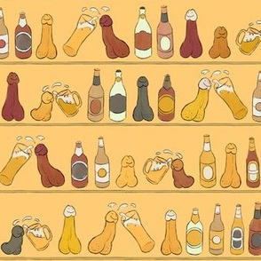 Cheers (Penis Beer Celebration) - Egyptian Wall Painting