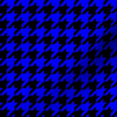 One Inch Blue and Black Houndstooth Check