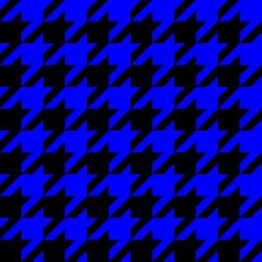 One Inch Blue and Black Houndstooth Check