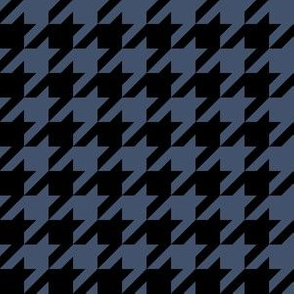 One Inch Blue Jeans Blue and Black Houndstooth Check