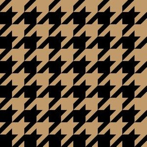 One Inch Camel Brown and Black Houndstooth Check