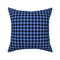 One Inch Cornflower Blue and Black Houndstooth Check