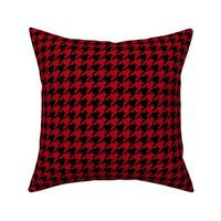 One Inch Dark Red and Black Houndstooth Check