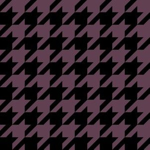 One Inch Eggplant Purple and Black Houndstooth Check