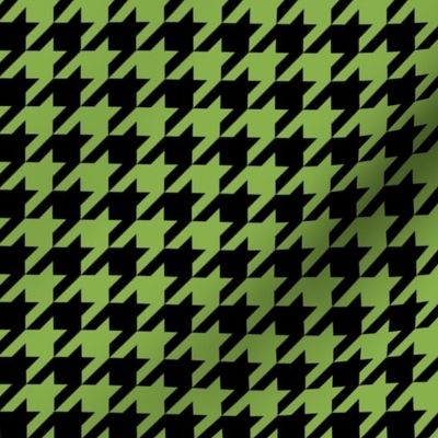 One Inch Greenery Green and Black Houndstooth Check