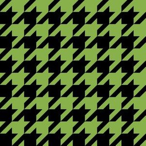 One Inch Greenery Green and Black Houndstooth Check