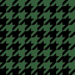 One Inch Hunter Green and Black Houndstooth Check