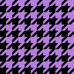 One Inch Lavender Purple and Black Houndstooth Check