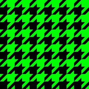 One Inch Lime Green and Black Houndstooth Check