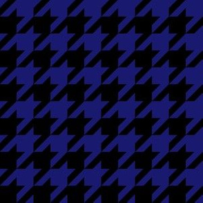 One Inch Midnight Blue and Black Houndstooth Check