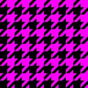  One Inch Pink and Black Houndstooth Check