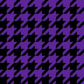 One Inch Purple and Black Houndstooth Check