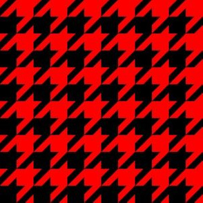 One Inch Red and Black Houndstooth Check