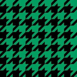 One Inch Shamrock Green and Black Houndstooth Check