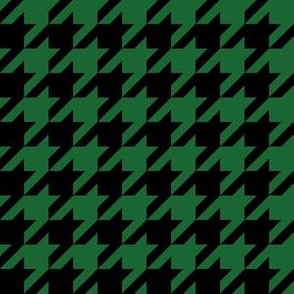 One Inch Spruce Green and Black Houndstooth Check