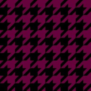 One Inch Tyrian Purple and Black Houndstooth Check