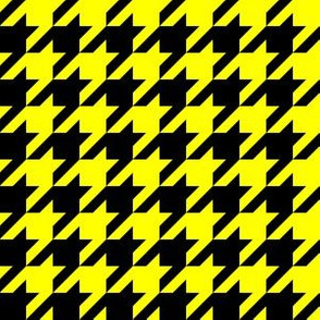 One Inch Yellow and Black Houndstooth Check