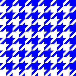 One Inch Blue and White Houndstooth Check