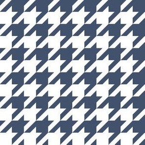 One Inch Blue Jeans Blue and White Houndstooth Check