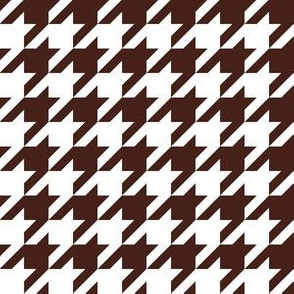 One Inch Brown and White Houndstooth Check