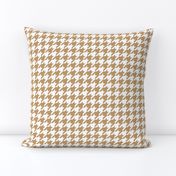 One Inch Camel Brown and White Houndstooth Check