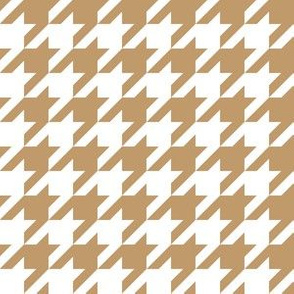 One Inch Camel Brown and White Houndstooth Check