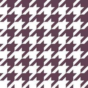 One Inch Eggplant Purple and White Houndstooth Check