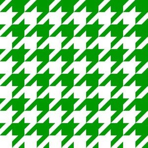 One Inch Christmas Green and White Houndstooth Check