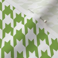 One Inch Greenery Green and White Houndstooth Check