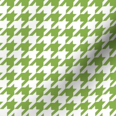 One Inch Greenery Green and White Houndstooth Check