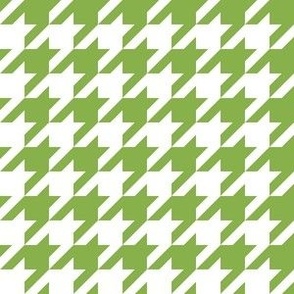 One Inch Greenery Green and White Houndstooth Check