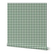 One Inch Hunter Green and White Houndstooth Check