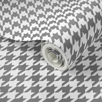 One Inch Medium Gray and White Houndstooth Check