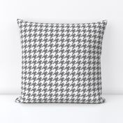 One Inch Medium Gray and White Houndstooth Check