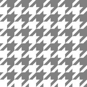One Inch Medium Gray and White Houndstooth Check