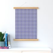 One Inch Midnight Blue and White Houndstooth Check